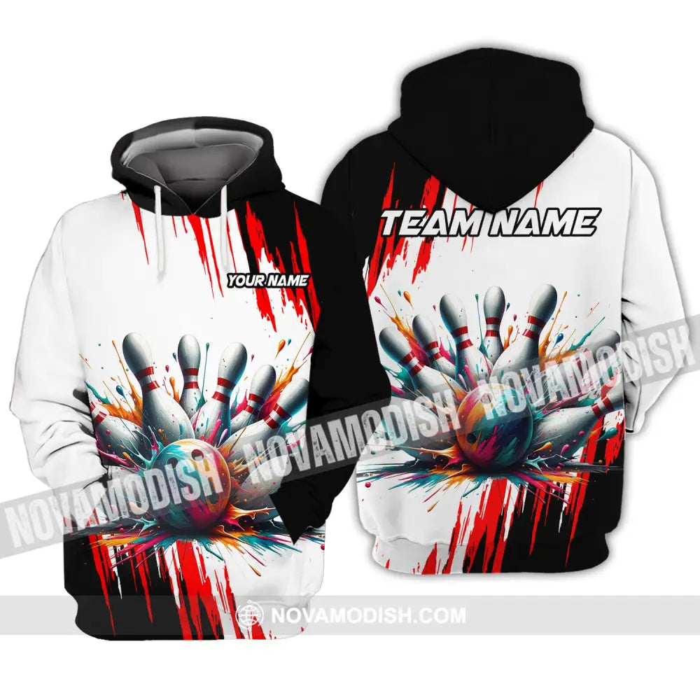Unisex Shirt Custom Name Bowling Polo Love T-Shirt Hoodie Long Sleeve / S