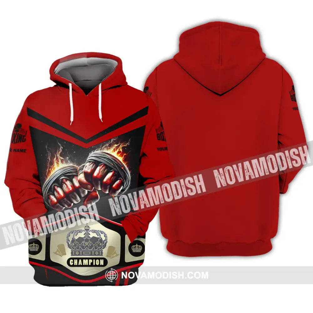 Unisex Shirt Custom Name Boxing Long Sleeve T-Shirt Hoodie / S T-Shirt