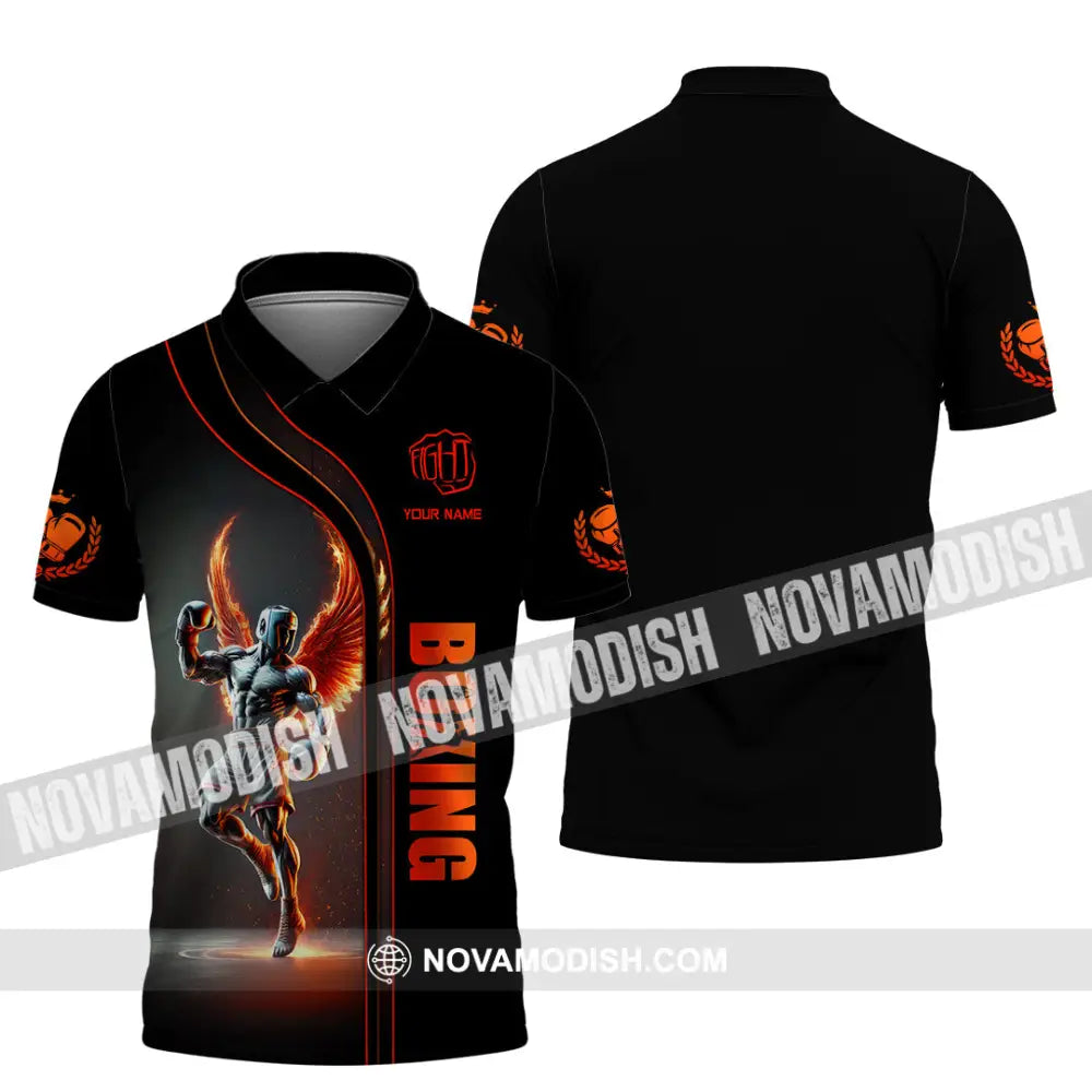 Unisex Shirt Custom Name Boxing Long Sleeve T-Shirt Polo / S T-Shirt