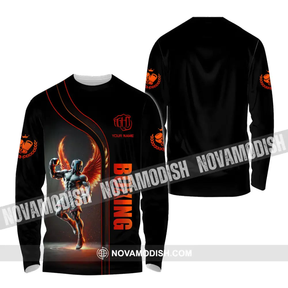 Unisex Shirt Custom Name Boxing Long Sleeve T-Shirt / S T-Shirt