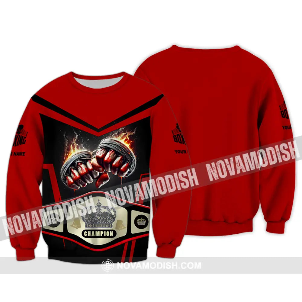 Unisex Shirt Custom Name Boxing Long Sleeve T-Shirt / S T-Shirt