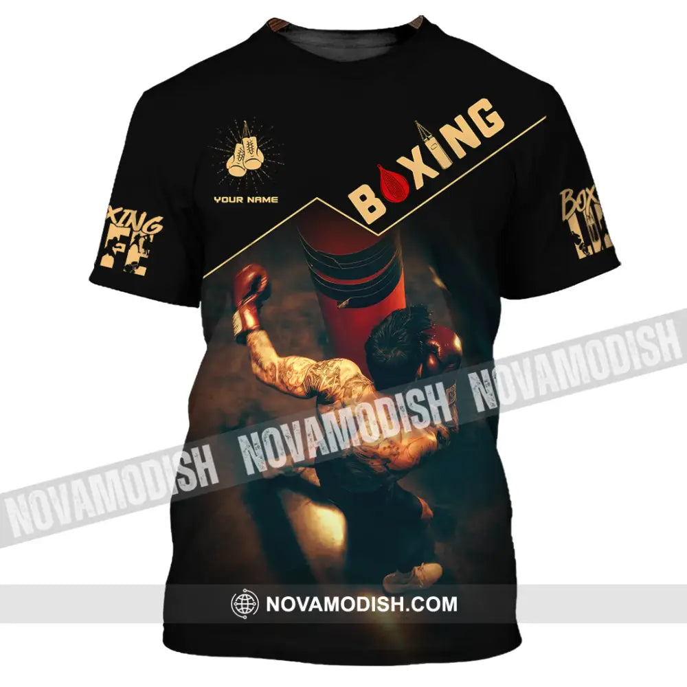 Unisex Shirt Custom Name Boxing Long Sleeve T-Shirt / S T-Shirt