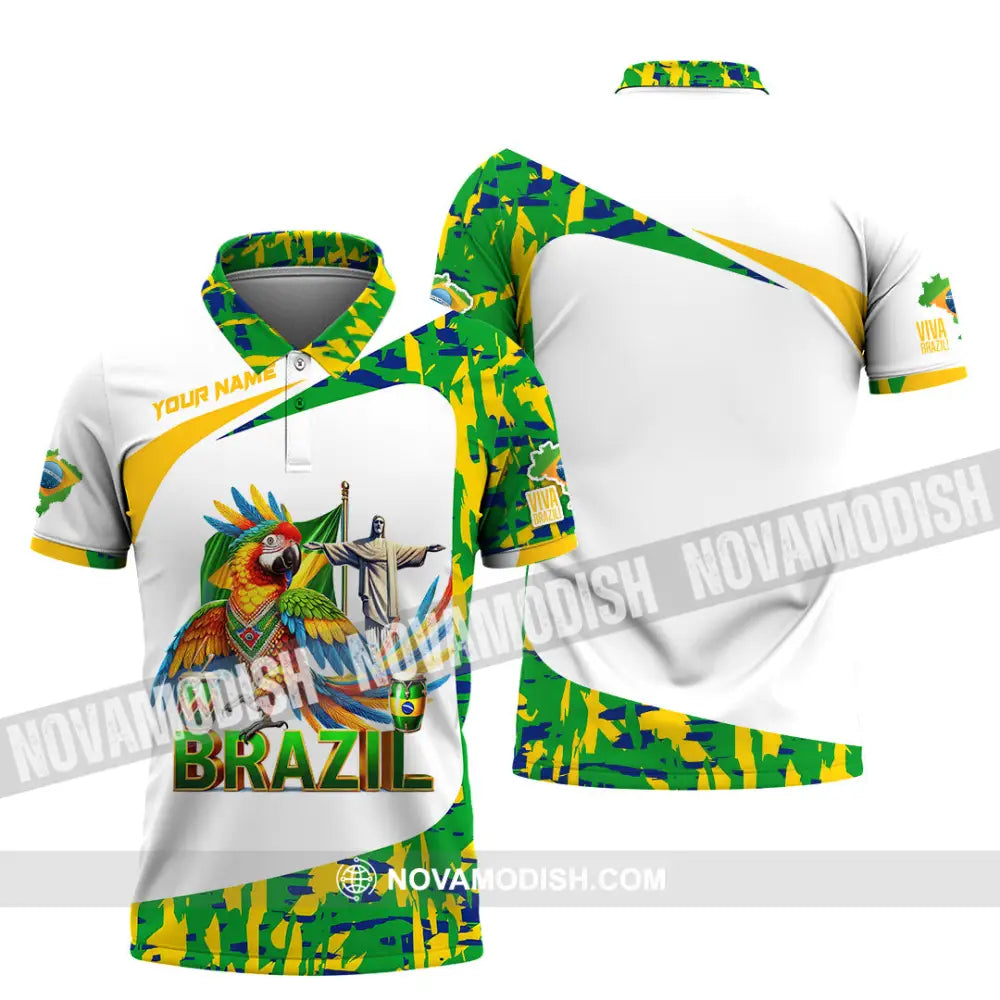 Unisex Shirt Custom Name Brazil Gift For Lover Polo / S T-Shirt