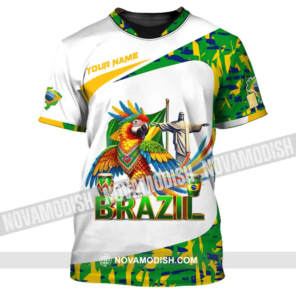 Unisex Shirt Custom Name Brazil Gift For Lover T-Shirt / S T-Shirt
