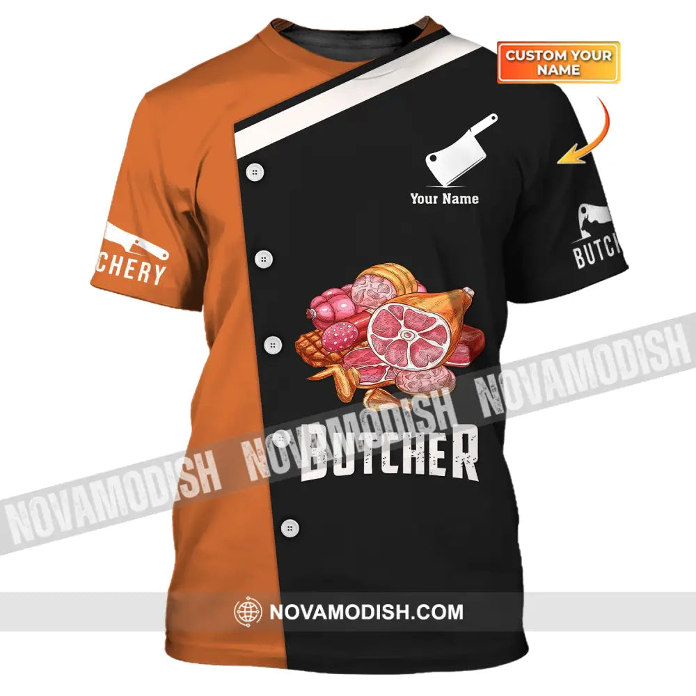 Unisex Shirt Custom Name Butcher Butchery Gift For Meat T-Shirt