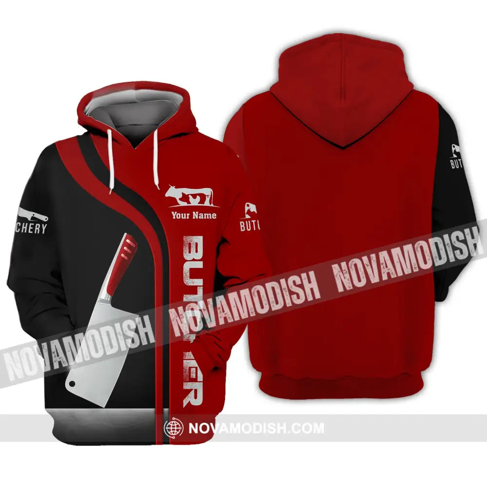 Unisex Shirt Custom Name Butcher Meat T-Shirt Gift For Hoodie / S