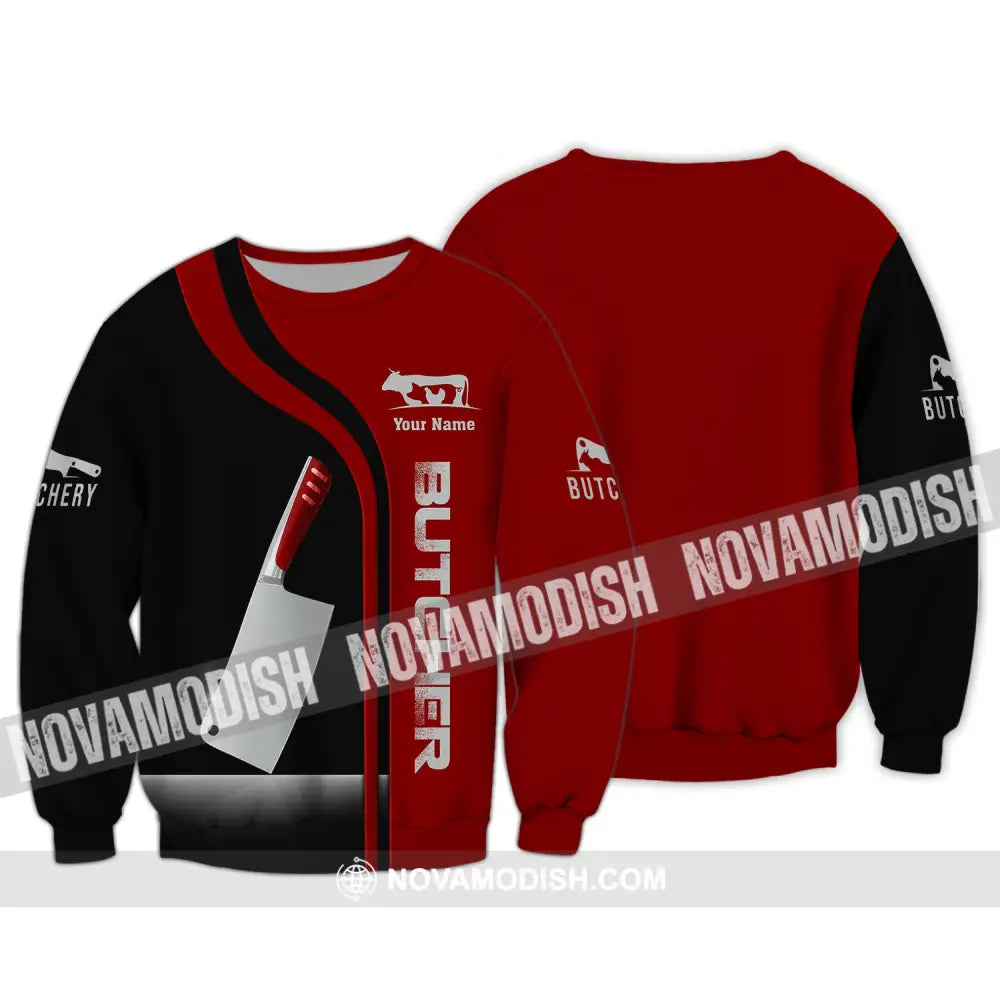 Unisex Shirt Custom Name Butcher Meat T-Shirt Gift For Long Sleeve / S