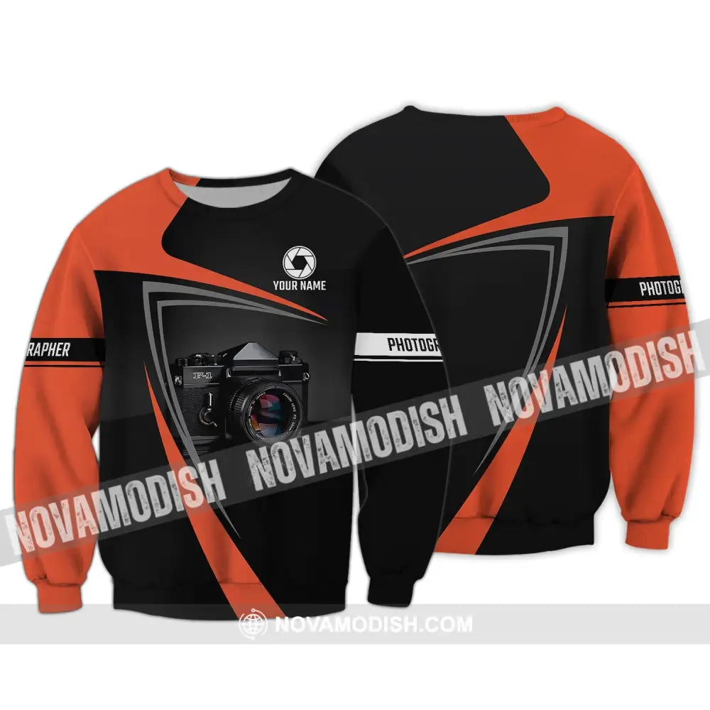 Unisex Shirt - Custom Name Shirt - Camera Photographer Shirt Long Sleeve / S T-shirt
