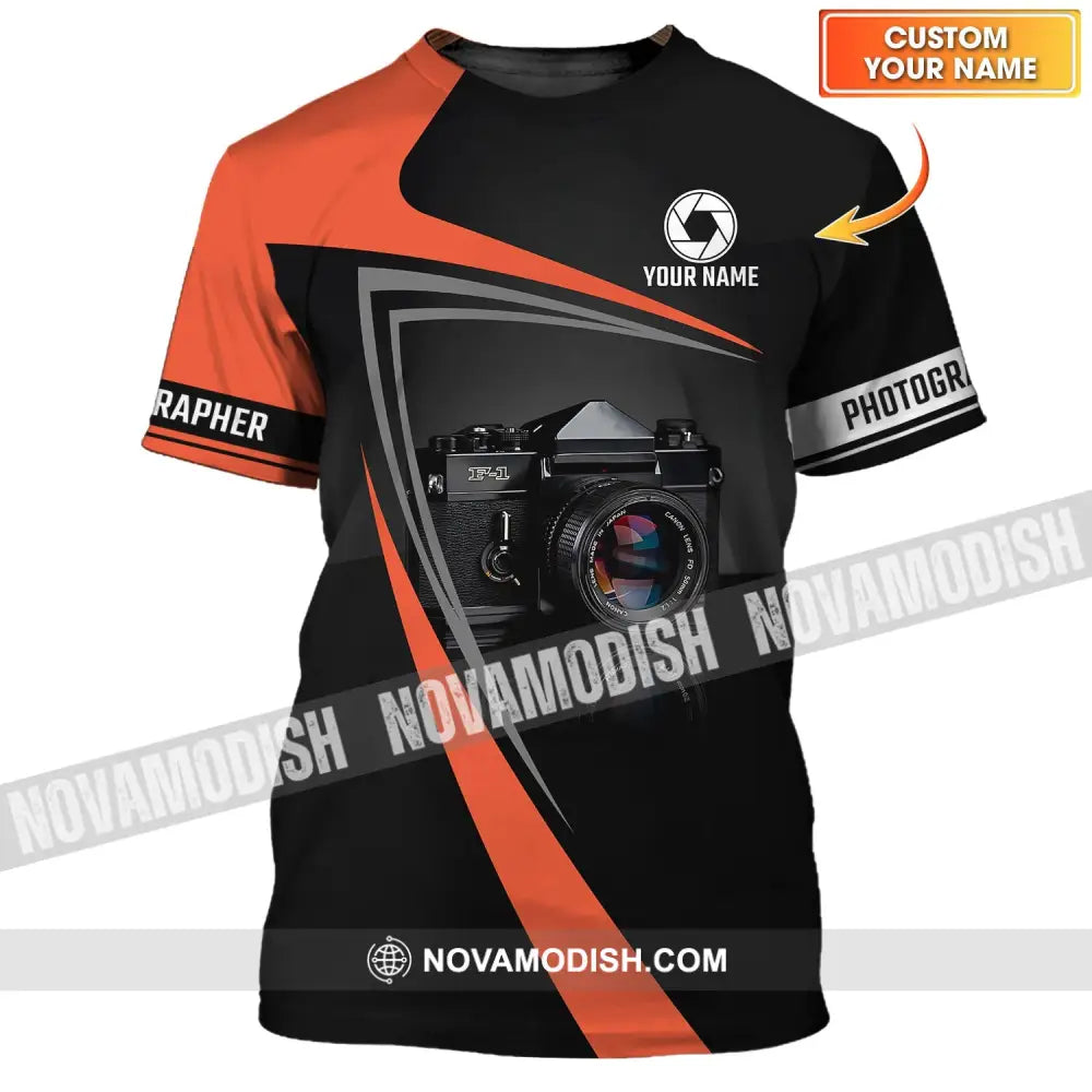 Unisex Shirt - Custom Name Shirt - Camera Photographer Shirt T-shirt