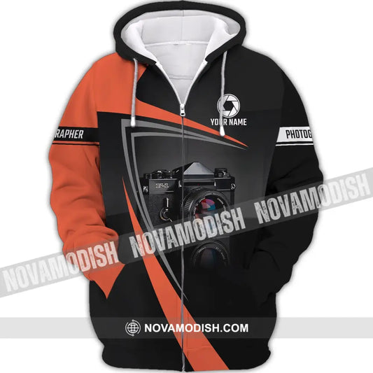 Unisex Shirt - Custom Name Shirt - Camera Photographer Shirt Zipper Hoodie / S T-shirt