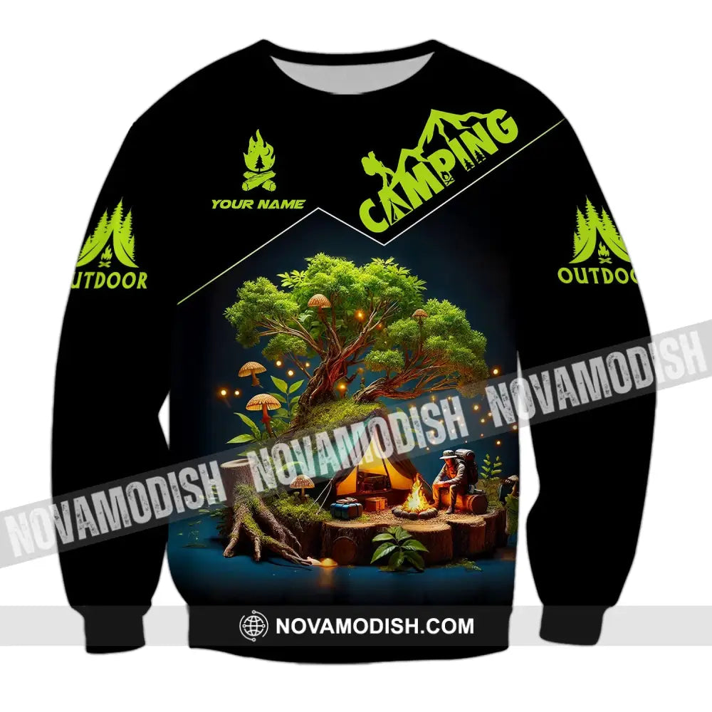 Unisex Shirt Custom Name Camping Gift For Lover Long Sleeve / S T-Shirt