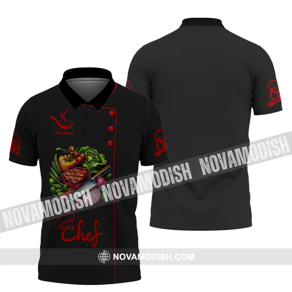 Unisex Shirt Custom Name Chef Apparel Gift For Cooking Lovers Chefs Polo / S T-Shirt
