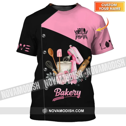Unisex Shirt - Custom Name Shirt - Chef Making Bakery T-shirt
