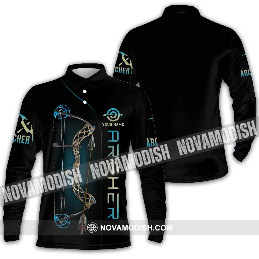 Unisex Shirt - Custom Name Classic Archer Shirt Long Sleeve Polo / S T-shirt