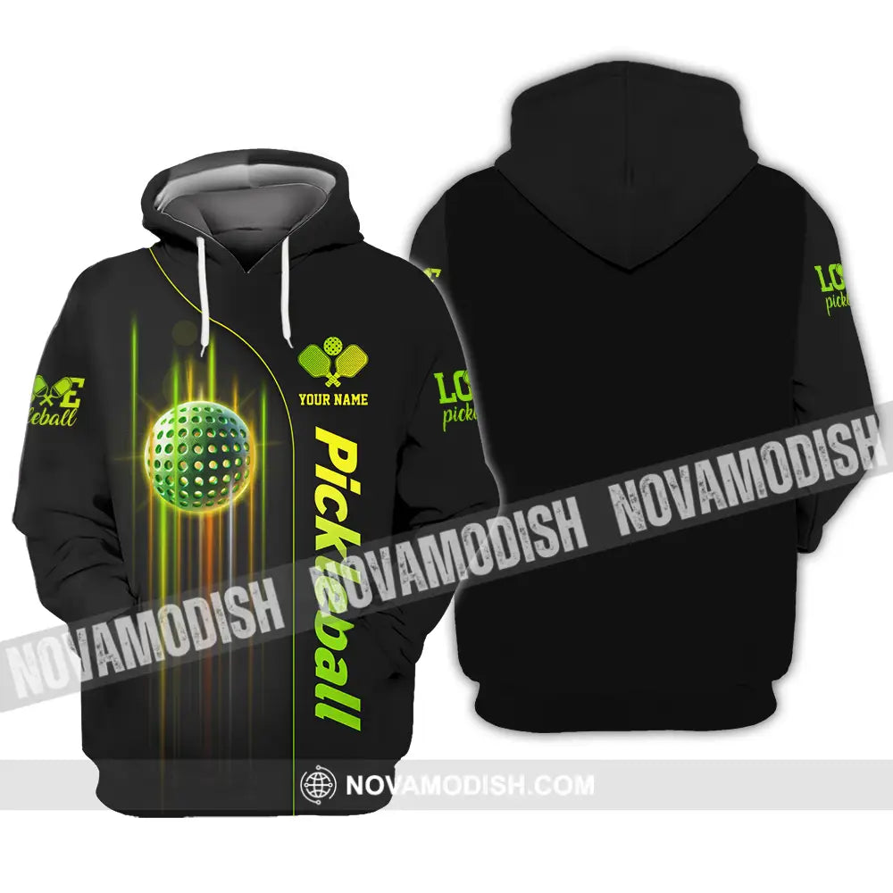 Unisex Shirt - Custom Name Shirt Colorful Line Pickleball Hoodie / S T-shirt