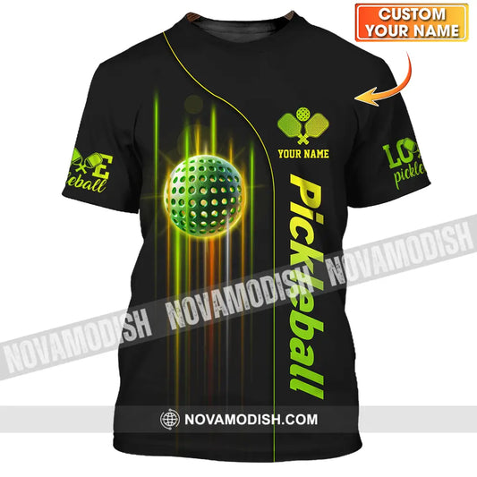 Unisex Shirt - Custom Name Shirt Colorful Line Pickleball T-shirt