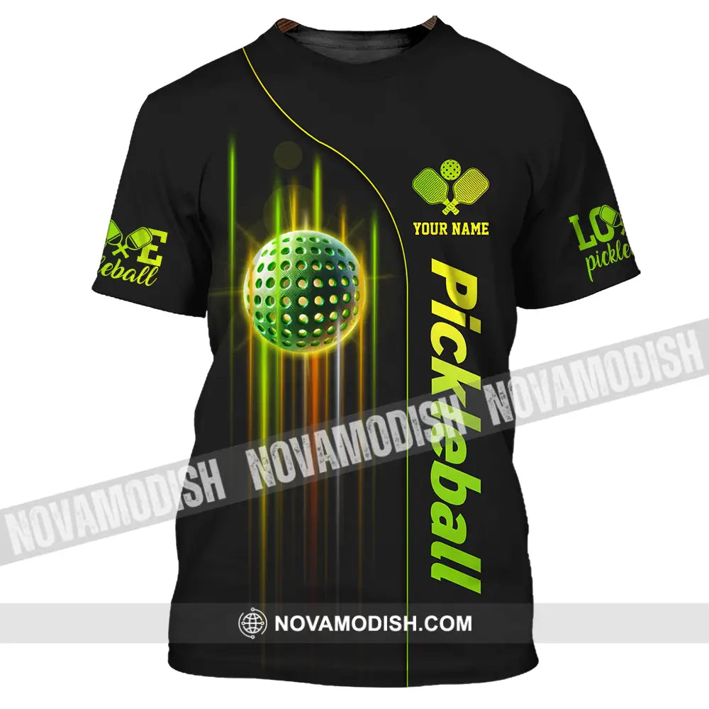 Unisex Shirt - Custom Name Shirt Colorful Line Pickleball T-Shirt / S T-shirt