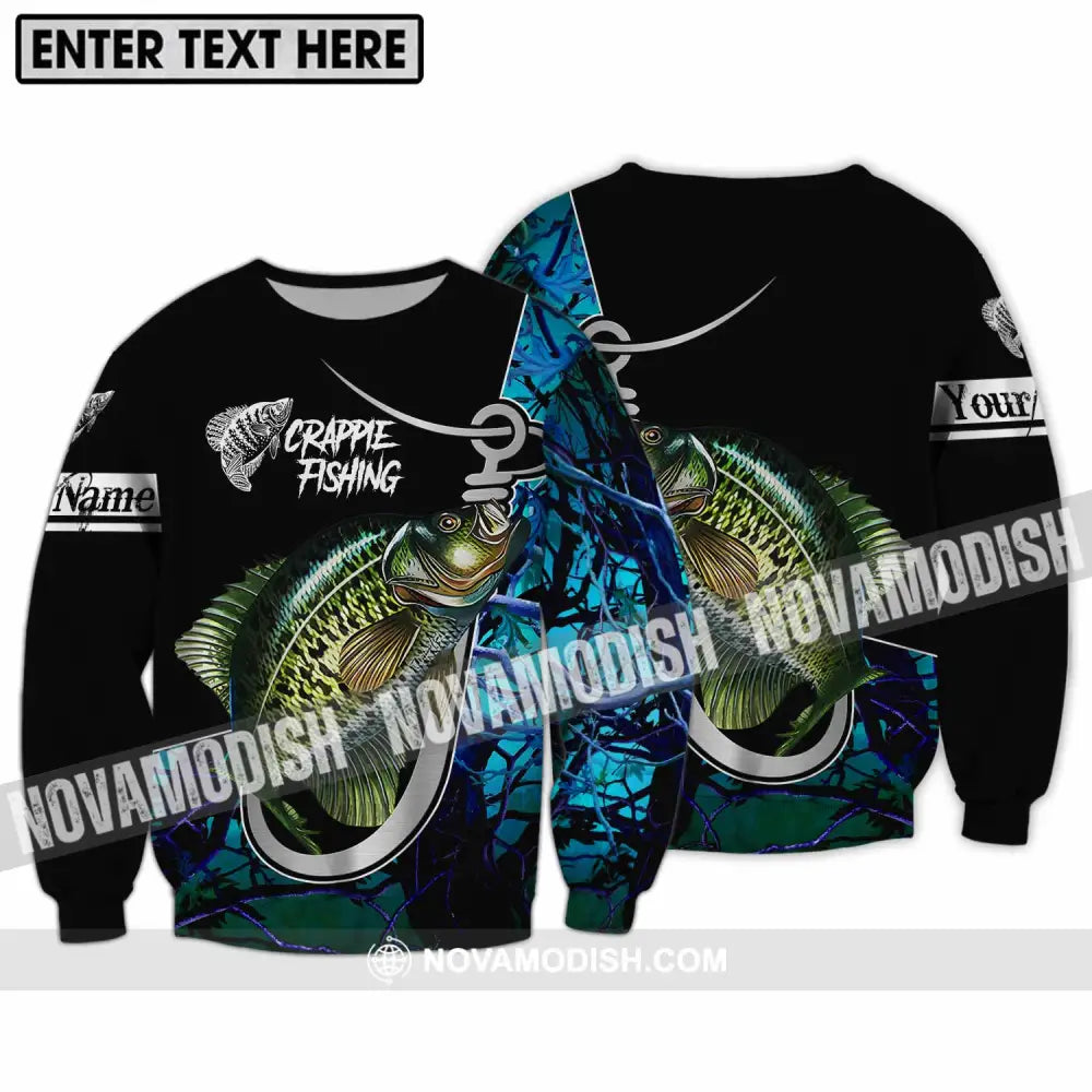 Unisex Shirt - Custom Name Crappie Fishing Shirt Long Sleeve / S T-shirt