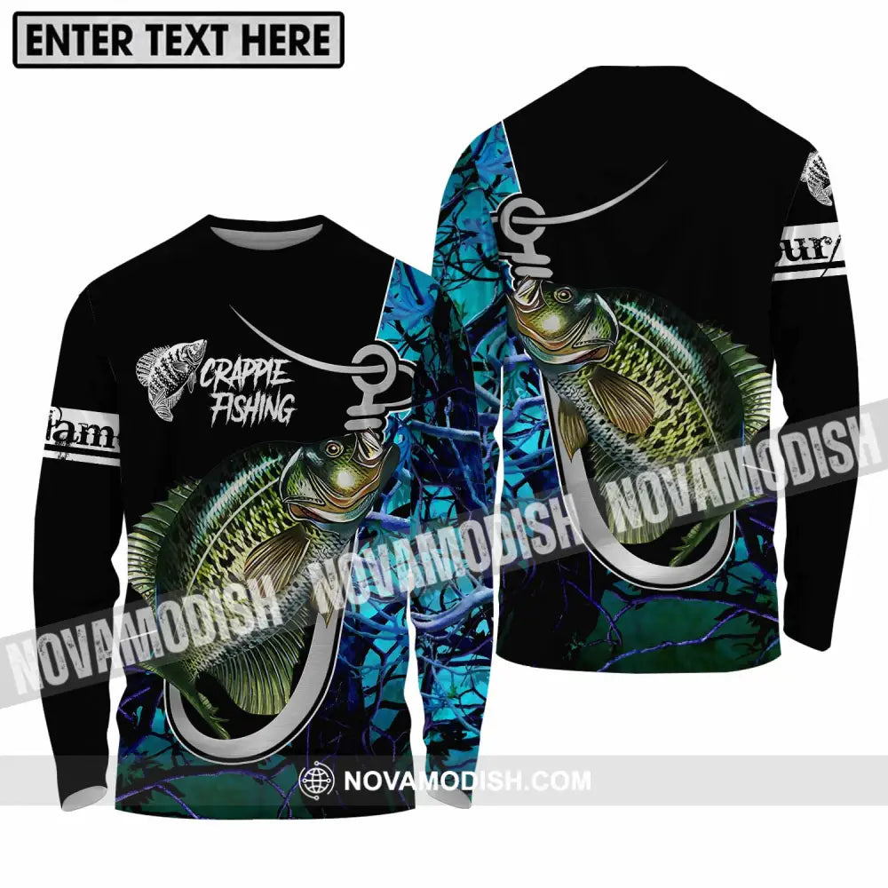 Unisex Shirt - Custom Name Crappie Fishing Shirt Long Sleeve Shirt / S T-shirt