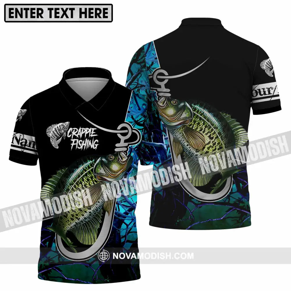 Unisex Shirt - Custom Name Crappie Fishing Shirt Polo Shirt / S T-shirt