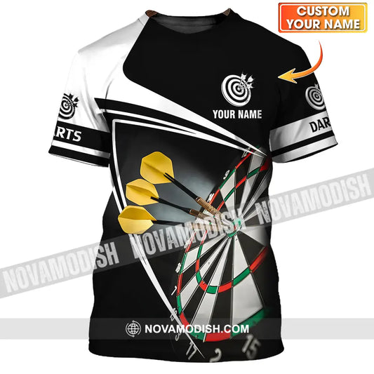 Unisex Shirt - Custom Name Darts Black And White Shirt T-shirt