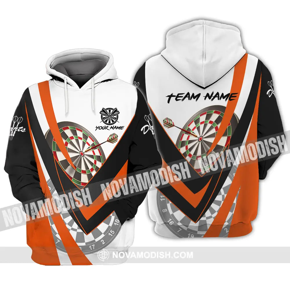 Unisex Shirt - Custom Name Darts Player Shirt Orange Color Classic Hoodie / S T-shirt