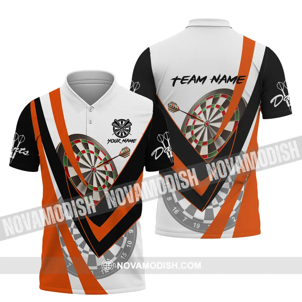Unisex Shirt - Custom Name Darts Player Shirt Orange Color Classic Polo Shirt / S T-shirt
