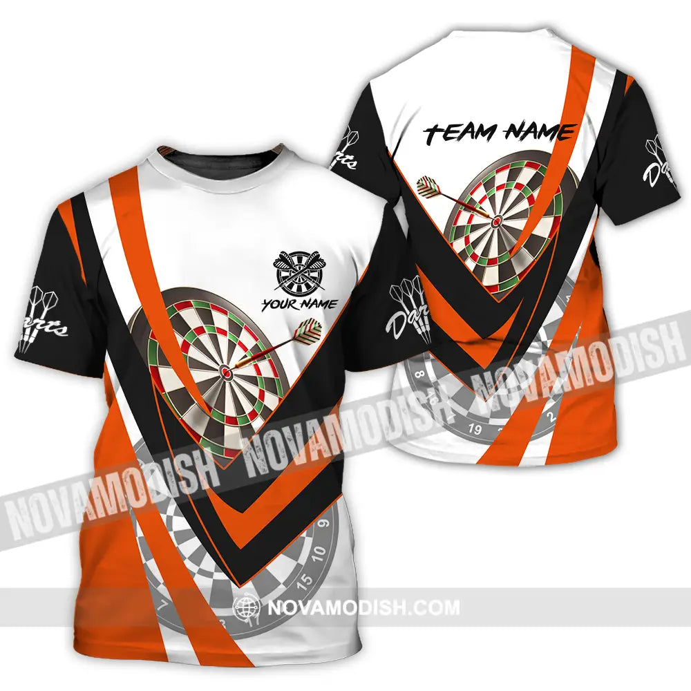 Unisex Shirt - Custom Name Darts Player Shirt Orange Color Classic T-Shirt / S T-shirt