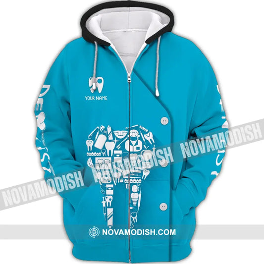 Unisex Shirt - Custom Name Dentist T-Shirt - Dental Shirt - Gift For Dentists Zipper Hoodie / S T-shirt