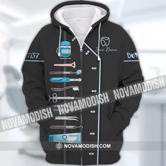 Unisex Shirt - Custom Name Dentist T-Shirt - Personalized Dentist Hoodie - Gift For Dentists Zipper Hoodie / S T-shirt