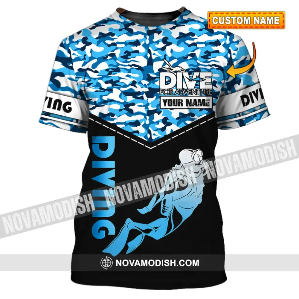 Unisex Shirt - Custom Name Diving T-Shirt - Dive For Adventure - Dive Shirt T-shirt