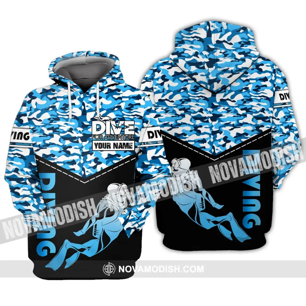 Unisex Shirt - Custom Name Diving T-Shirt - Dive For Adventure - Dive Shirt Hoodie / S T-shirt