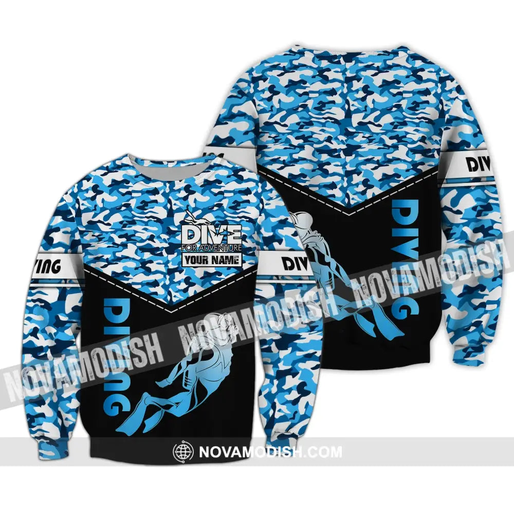 Unisex Shirt - Custom Name Diving T-Shirt - Dive For Adventure - Dive Shirt Long Sleeve / S T-shirt