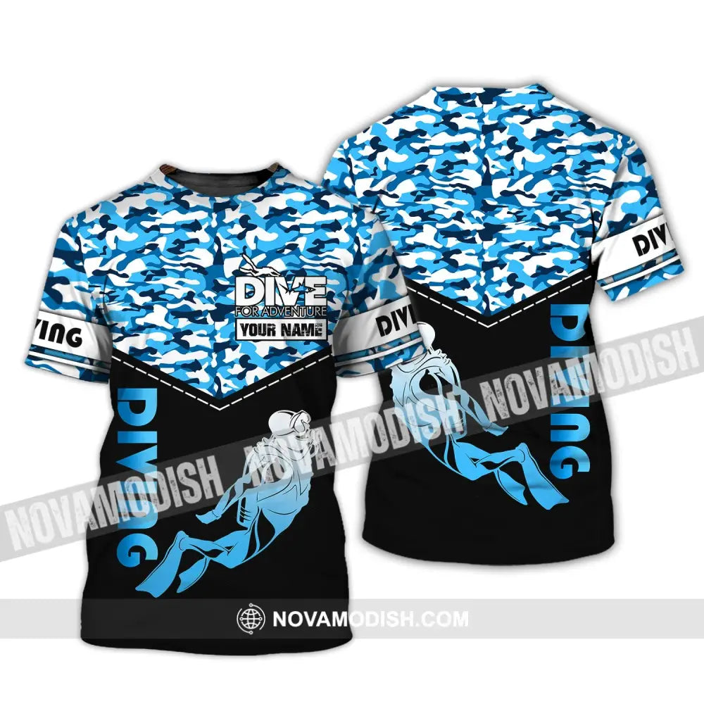Unisex Shirt - Custom Name Diving T-Shirt - Dive For Adventure - Dive Shirt T-Shirt / S T-shirt