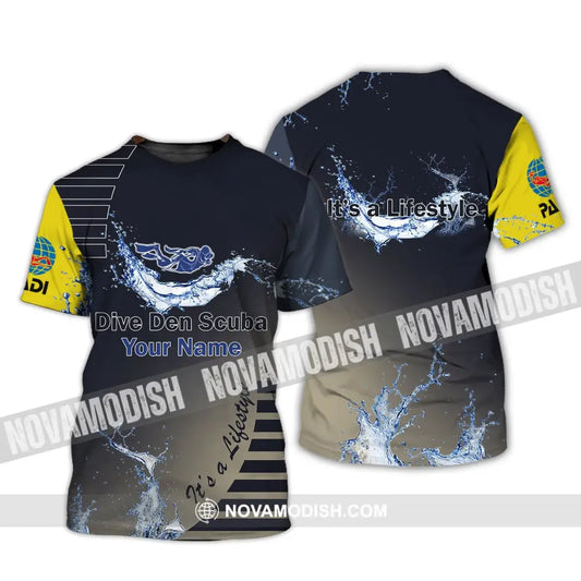 Unisex Shirt - Custom Name Diving T-Shirt - Personalized Shirt - Dive Den Scuba It’s A Lifestyle T-Shirt / S T-shirt