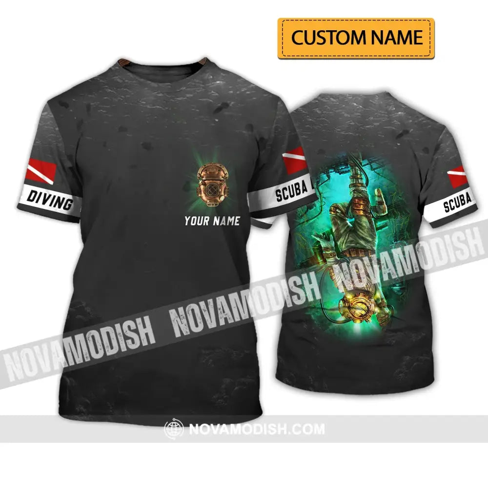 Unisex Shirt - Custom Name Diving T-Shirt - Personalized Scuba Diving Shirt - Scuba Dive Apparel T-shirt