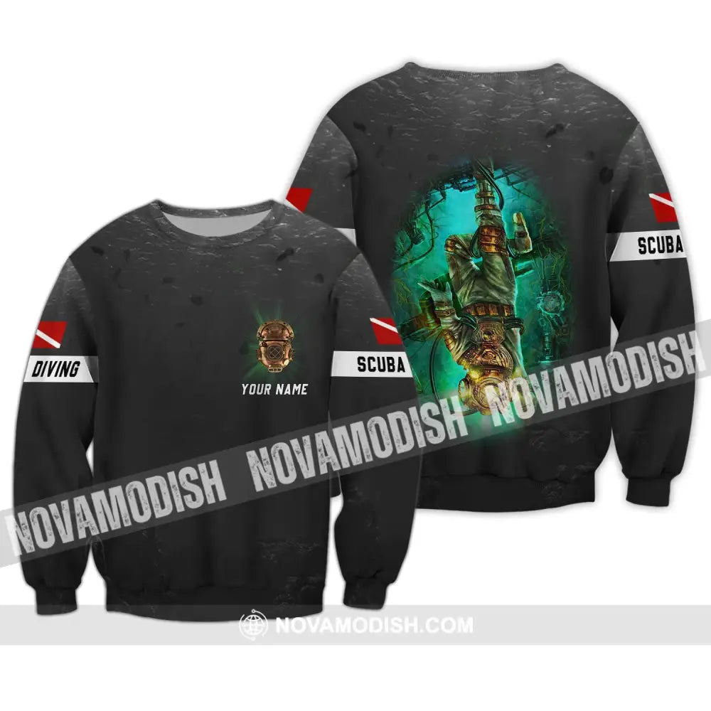 Unisex Shirt - Custom Name Diving T-Shirt - Personalized Scuba Diving Shirt - Scuba Dive Apparel Long Sleeve / S T-shirt