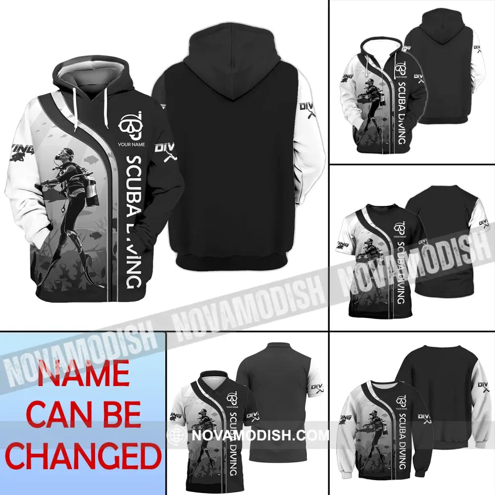 Unisex Shirt - Custom Name Diving T-Shirt - Personalized Scuba Diving Shirt - Dive Tee T-shirt