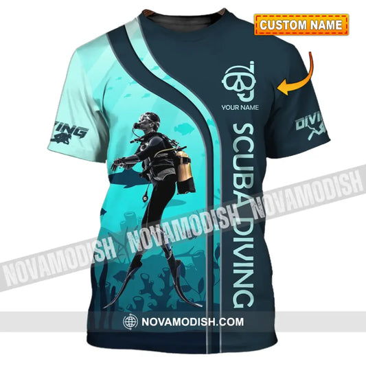 Unisex Shirt - Custom Name Diving T-Shirt - Personalized Scuba Diving Shirt - Dive Tee T-shirt