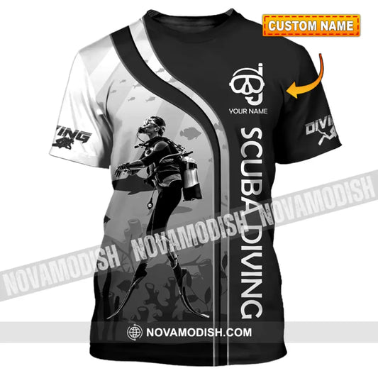 Unisex Shirt - Custom Name Diving T-Shirt - Personalized Scuba Diving Shirt - Dive Tee T-shirt