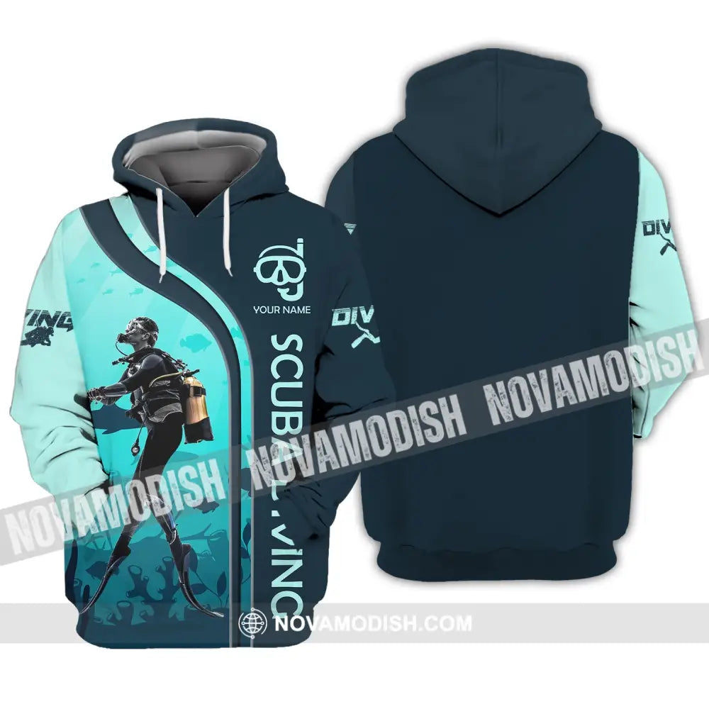 Unisex Shirt - Custom Name Diving T-Shirt - Personalized Scuba Diving Shirt - Dive Tee Hoodie / S T-shirt