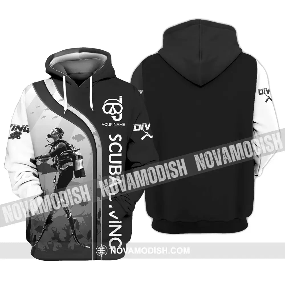 Unisex Shirt - Custom Name Diving T-Shirt - Personalized Scuba Diving Shirt - Dive Tee Hoodie / S T-shirt