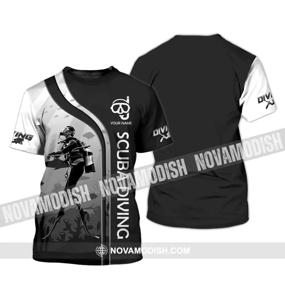 Unisex Shirt - Custom Name Diving T-Shirt - Personalized Scuba Diving Shirt - Dive Tee T-Shirt / S T-shirt