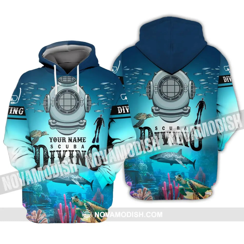 Unisex Shirt - Custom Name Diving T-Shirt - Personalized Scuba Diving Shirt - Scuba Diver Gift Hoodie / S T-shirt
