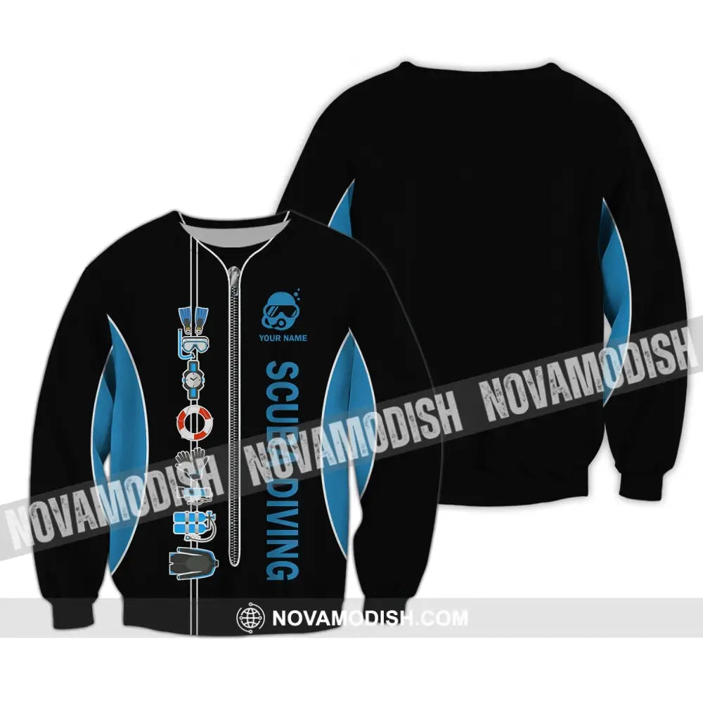 Unisex Shirt - Custom Name Diving T-Shirt - Personalized Shirt - Scuba Diver Gift Long Sleeve / S T-shirt