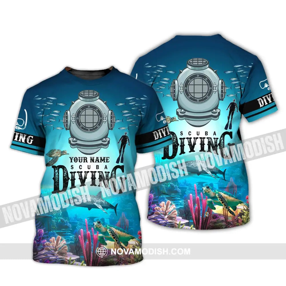 Unisex Shirt - Custom Name Diving T-Shirt - Personalized Scuba Diving Shirt - Scuba Diver Gift T-Shirt / S T-shirt
