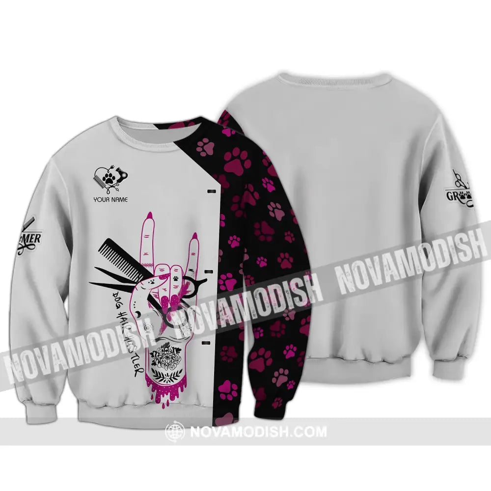 Unisex Shirt - Custom Name Shirt - Dog Hair Hustler Custom Shirt Long Sleeve / S T-shirt