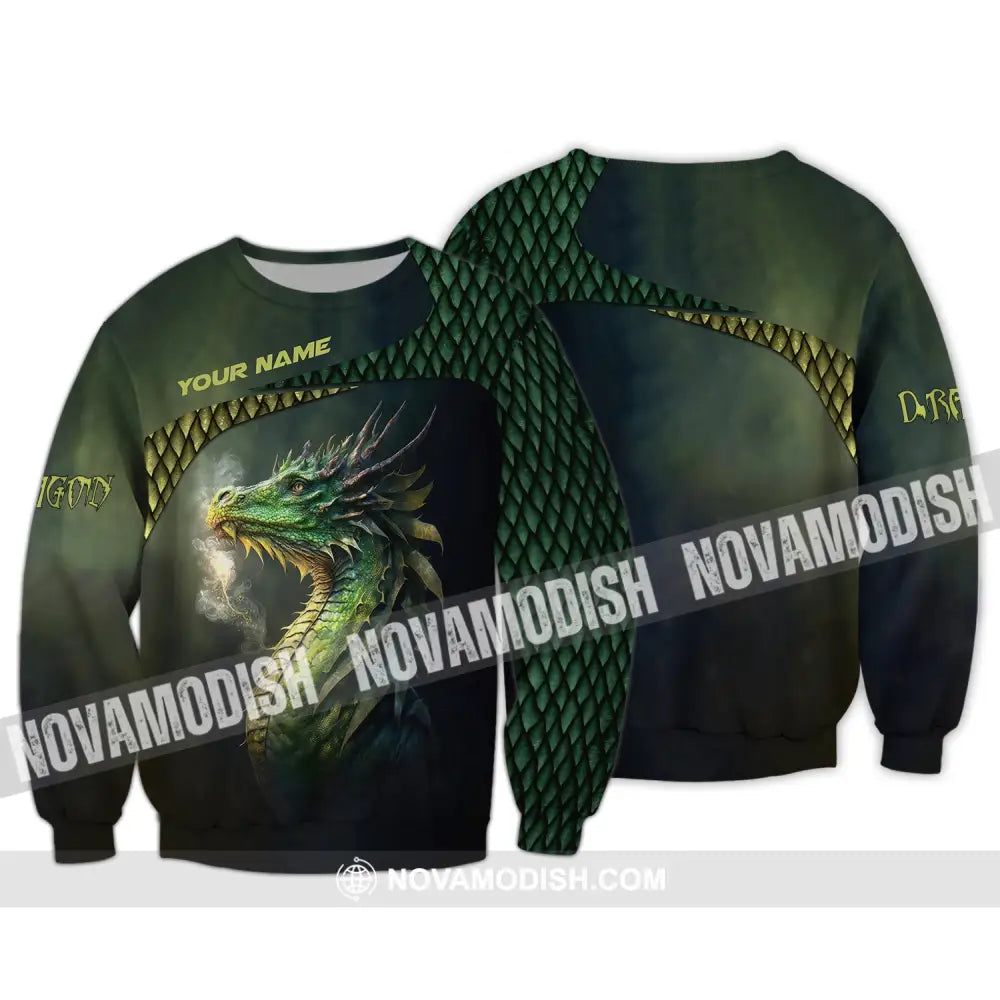 Unisex Shirt Custom Name Dragon T-Shirt 3D Lover Gift Long Sleeve / S
