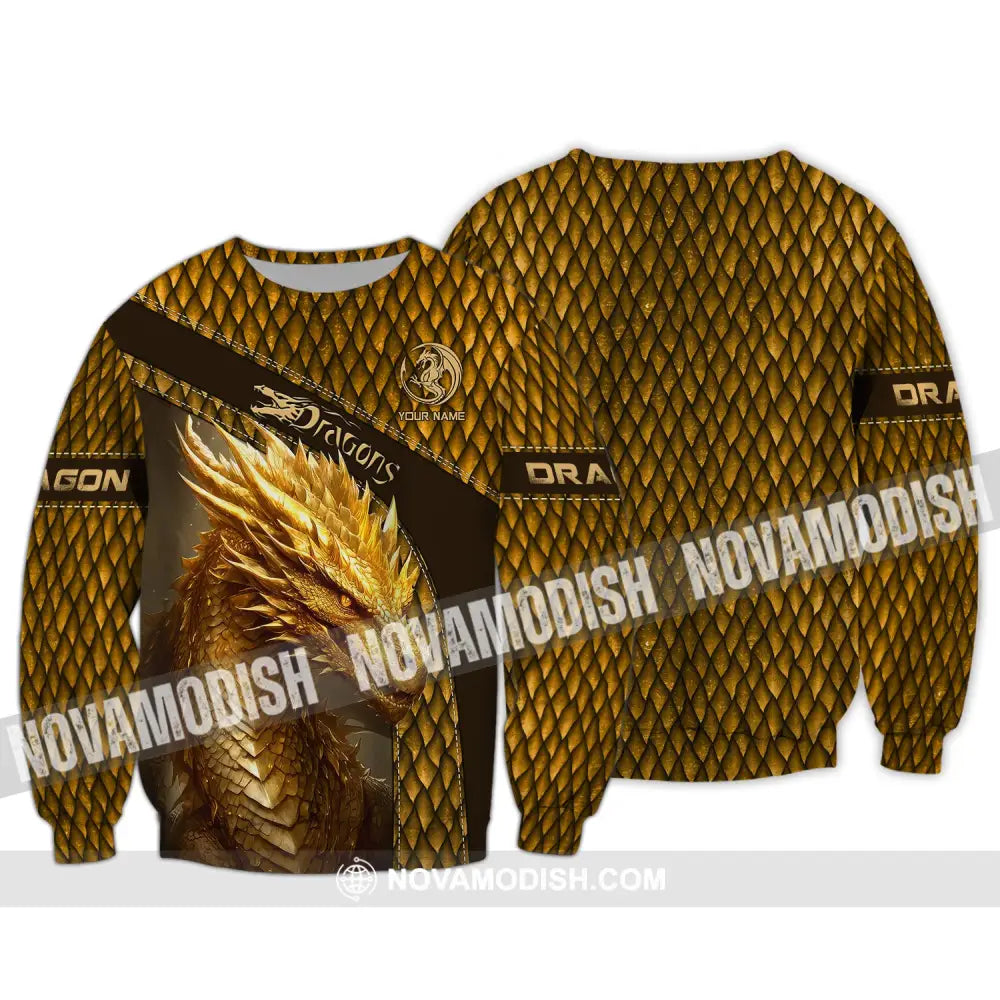 Unisex Shirt Custom Name Dragon T-Shirt 3D Lover Gift Long Sleeve / S