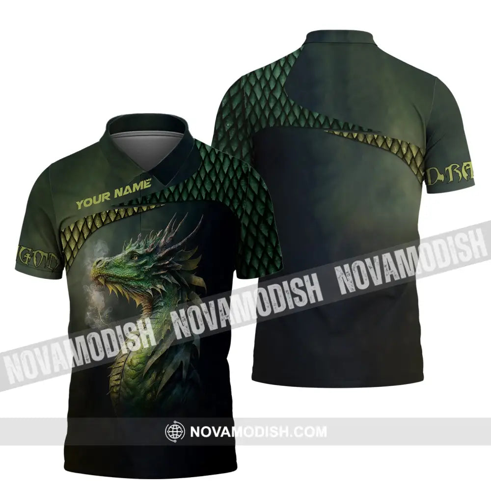 Unisex Shirt Custom Name Dragon T-Shirt 3D Lover Gift Polo / S